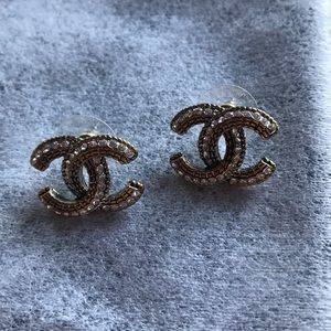 Gold double c earrings